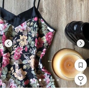 LA Intimate Vintage Floral Sexy Midi Dress size S